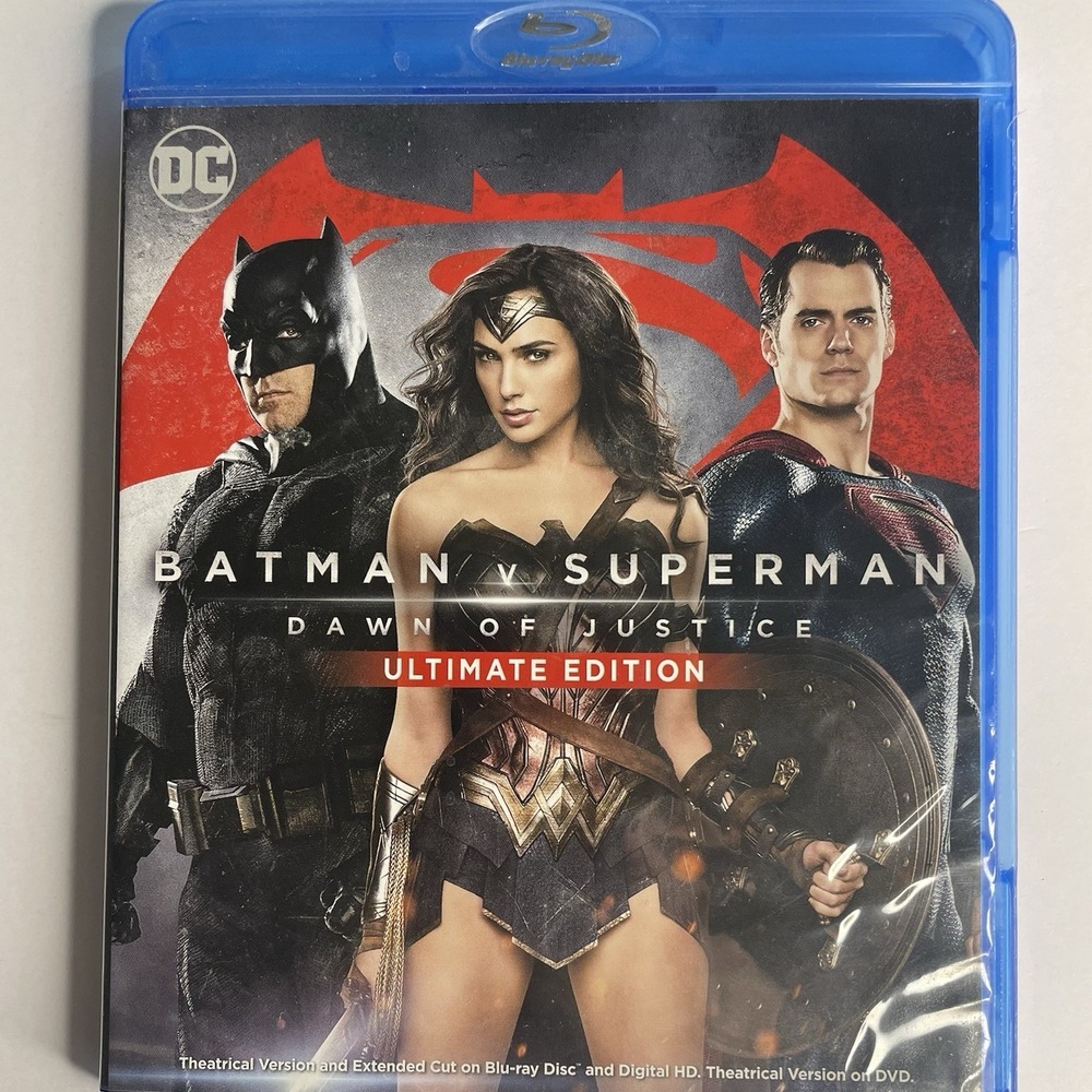 BATMAN V SUPERMAN : DAWN OF JUSTICE (BLU-RAY + DVD) VG DISCS + CVR ART -NEW